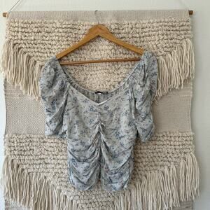 Slate & Willow Ruched Puff Sleeve Top